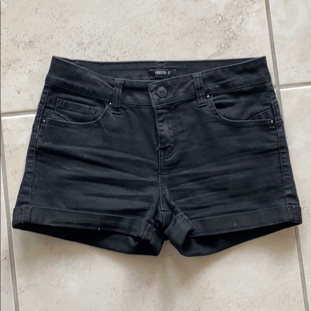 Black jean shorts